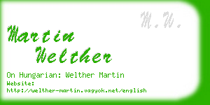 martin welther business card